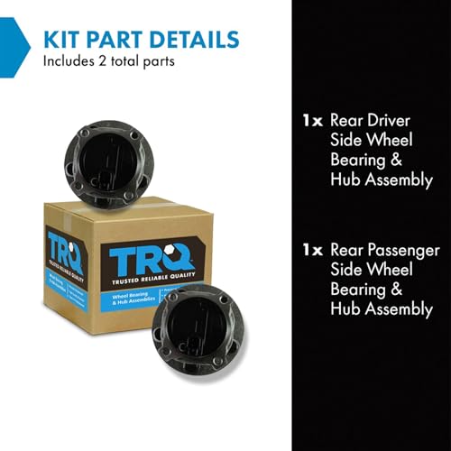 Image of TRQ 2 Piece Rear Wheel Bearing & Hub Assembly Set Compatible with 2008-2013 Volvo C30 2006-2013 C70 2005-2011 S40 V50