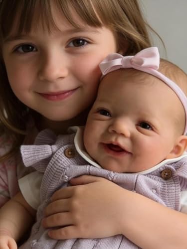 Zero Pam Bebe Reborn Silicona Cuerpo Completo Niñas Ojos Abiertos, 50CM Muñeca Bebe Reborn Silicona Realistas, Bebés Sonrientes Muñecas para Niñas, Muñecas Anatómicamente Correctas con Accesorios