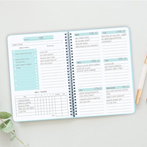 Image of Weekly Planner Diary 2026 A5 Waterproof Blue PP Cover 52 Pages