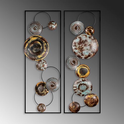 Accessoires muraux décoratifs peints à la main métal déco maison art 32x92cm - 5