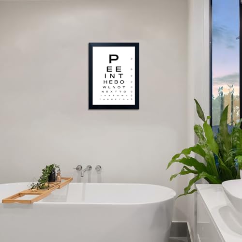 Funny Bathroom Signs Framed Black and White Bathroom Wall Decor Eye Chart Wall Art Humor Canvas Print Poster Fun Toilet Decor — view 4