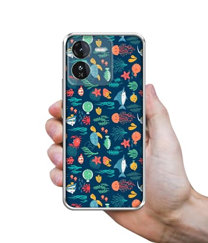 Image of Aquarium Texture Design Printed Silicon Soft TPU Back Case Cover for iQOO Z9 5G