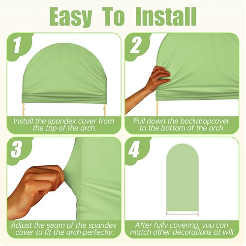 3 piezas cubiertas de arco spandex para bodas, 6 a 7.2 pies miniatura 3