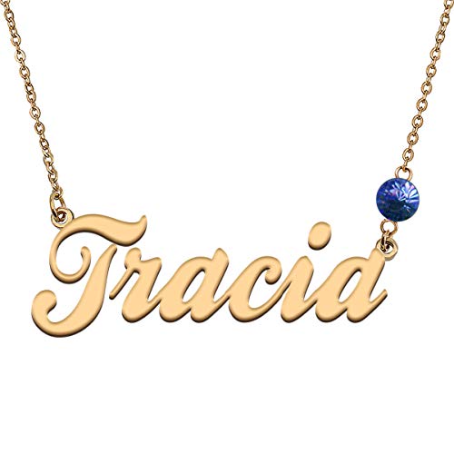 HUAN XUN Custom Choker Birthstone Tracia Name Necklace Best