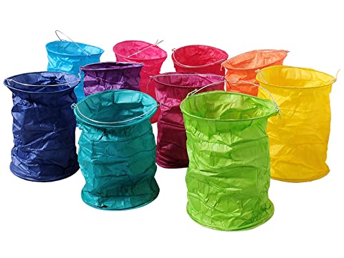 kadoh Papier-Lampions (10 St.) • Lichtertüten in Rainbow • Partydeko für Hochzeit, Geburtstag, Fasching • Größe L thumbnail