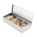 Smoker Box for BBQ Grilling Wood Chips, Stainless Steel Smoking Box Non-Warp for Barbecue, Best Grill Accessories for Charcoal Grill and Gas Grill with Large Capacity