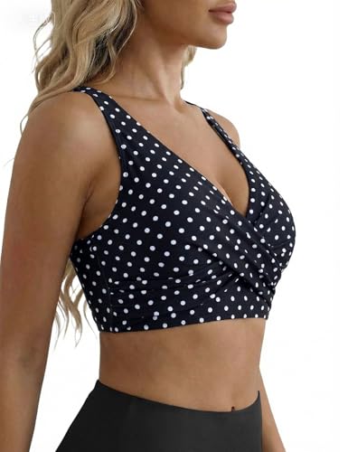 Haut de bikini push-up à armatures chic avec drapé croisé haut de gamme