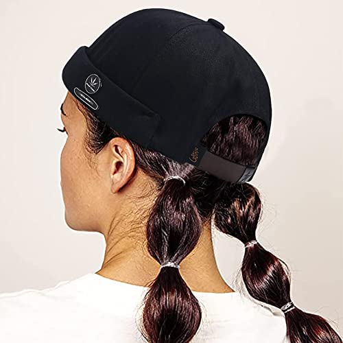 Image of XYIYI Mens Docker Cap Brimless Hats Skullcap Worker Sailor Cap Rolled Cuff Retro Beanie Hat