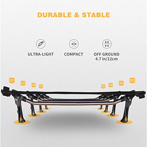 Kingcamp Ultralight Compact Camping Cots Folding Tent Cot Bed With Pillow For Indoor Or Outdoor Use, 4.9 Pounds (Black) #TOP2
