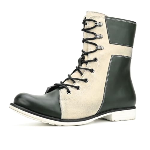 Men's Motorcycle Boots Casual Dress Retro Lace-up Boots for Men Riding Boots