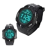 OFFCUP Reloj Digital para Hombre, Relojes de Pulsera para Hombre (Plata)