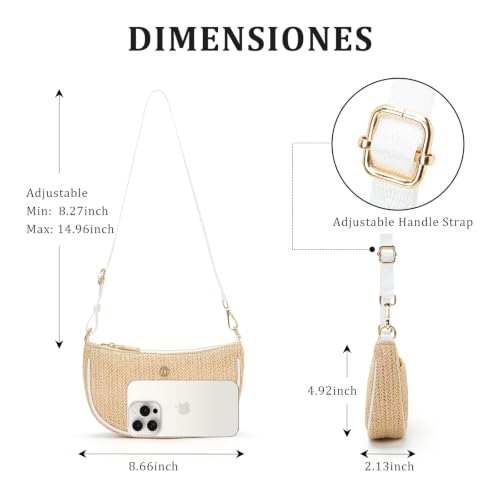 Image of Shoulder Bag for Women Handbags with Adjustable Strap Underarm Purse Mini Clutch Purses Trendy Crescent Bags 1L