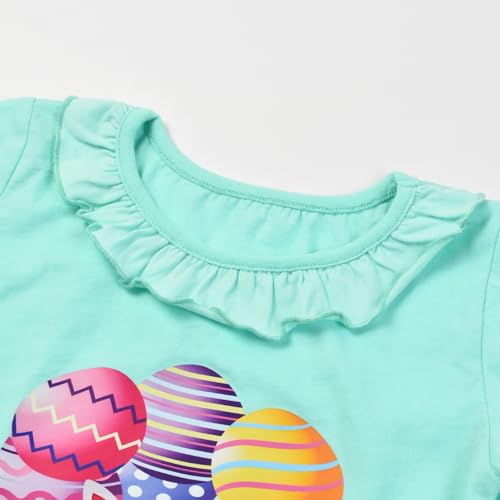 Image of HILEELANG Toddler Girl Summer Short Sleeve Cotton Bunny Graphic Short Sleeve Fun Holiday Summer Casual Tshirt