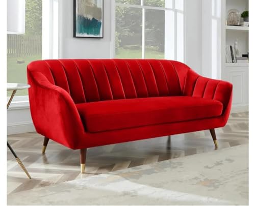 Image of Supernal 3 Seater Sofa Set with Brass tip Legs Perfect Gives Luxurious Look for Home /Living Room /Office /Guest Room /Hotels /Lounge