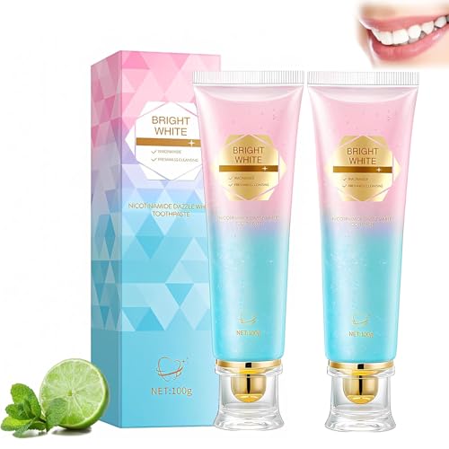 2Pcs Dentifricio Sbiancante alla Niacinamide, Dentifricio Naturale Sbiancante con Niacinamide, Formula Delicata, Nicotinamide Whitening Toothpaste (A)