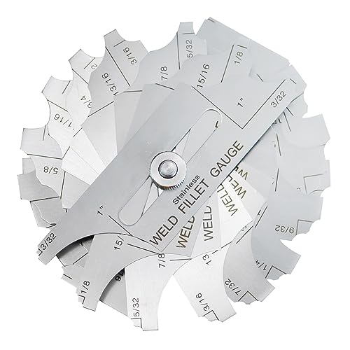 RIVERWELD 12 Piece Fillet Weld Set 1/32" increments to 1/2", 1/16" increments to 1" Inch RL Gauge Welding Inspection Test Ulnar