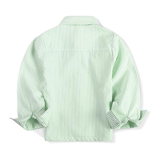 Image of OCHENTA Boys' Long Sleeve Button Down Cute Rabbit Casual Dress Easter Shirt | Oxford Cotton, Embroidered Bunny, Shirts for Boys School & Easter, Church, Wedding, Family Photos, Holiday Outfit
