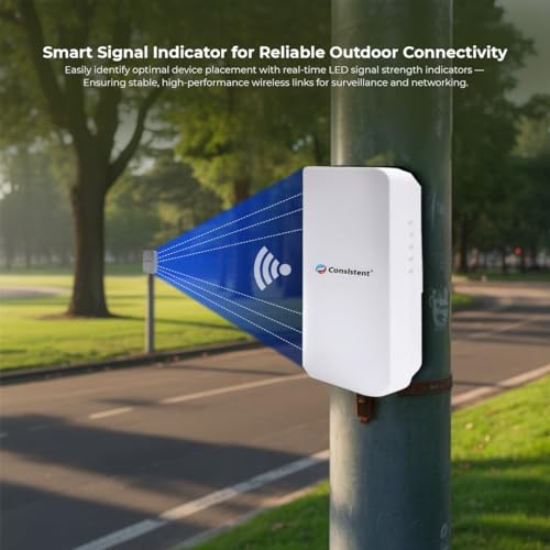 Image of Consistent Wireless Point-to-Point Bridge (CT-WP2PDT01) - 1km Long-Range P2P Wireless Data Transmission, 5.8GHz High-Speed Network Bridge for Outdoor CCTV & Office Networking