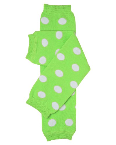 juDanzy polka dot leg warmers for baby or toddler boys & girls (Newborn (up to 12 pounds), Green Polka Dot)
