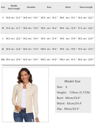 Aottori Damen Strickjacke mit ReißVerschluss Kurz Strickjacken Cardigan Langarm Stehkragen Elegant Trachtenjacke Pullover Einfarbig Strickmantel Jacke Outerwear Marine M