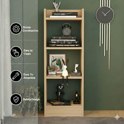 Image of Amazon Brand - Solimo Vault Bookshelf 3- Layer Bookcase, (Mile Oak)