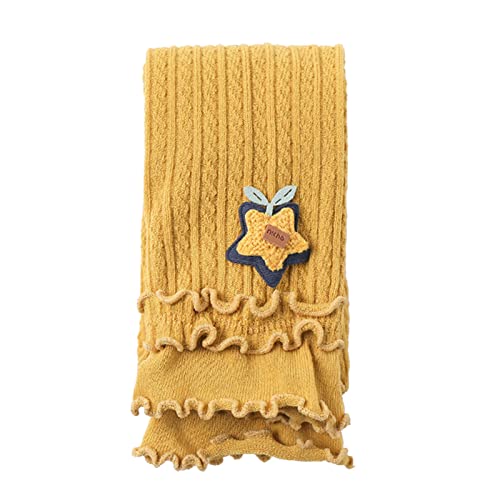 Little Baby Girls Leggings Footless Tights Cable Ribbed Knit Legging Cute Ruffle Ankle Length Leggings Pants