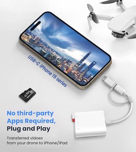 Image of Verilux SD Card Reader for iPhone iPad with USB C to C Connector, 3 in 1 USB C SD Card Reader with with Dual Slot for SD /TF and USB Port, Memory Card Readers Support for iPhone /iPad /Android /Camera