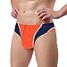 SUMABA Mens Swim Briefs with Drawstring Color Block Sexy Bikini Swimsuit Quick Dry Beach Swimwear Fashion Printed Orange Red Swimming Suit XL Male Bathing Suit