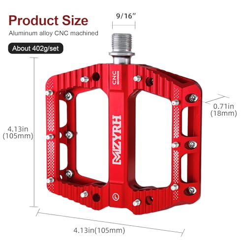 MZYRH MTB Pedals Mountain Bike Pedals with 3 Sealed Bearings, 9/16 Inch Bicycle Pedals - Image 2