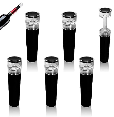 6 Pezzi Tappo Vino Sottovuoto，Tappo per vino richiudibile，per forniture da cucina, strumenti per bottiglie di vino.