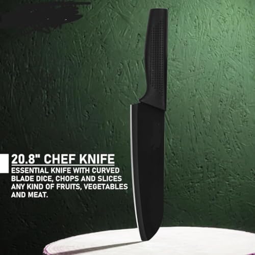 Image of 3 Piece Stainless Steel Professional Kitchen Knife Set /Meat Knife /Chef Knife with Non-Slip Handle Sharp Manual Sharpening for Home Kitchen, High Carbon Stainless Steel Knife Set (Black)