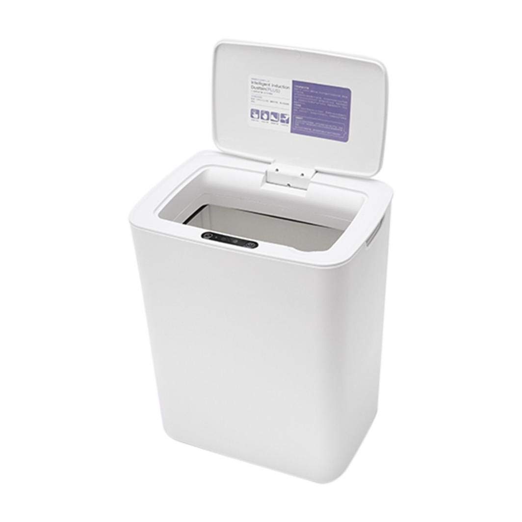 Callm Automatic Induction Trash 3.4 Gal, 13 Liter Automatic Handsfree Garbage White ABS 30x24x19cm