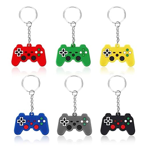Bymivofun 6 piezas Llaveros de Silicona para Juegos, Llavero de Controlador de Juego, Gamepad Llavero, para Bolsa de Regalo Coche Llavero Monedero Mochila Cumpleaños Juego Fiesta