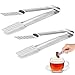 2 Pinzas de Presión de Té Pinza de Escurrir Bolsitas de Té de Plata Pinza de Cocina de Acero Inoxidable Exprimidor de Bolsitas de Té de Mango Largo para Servir Accesorios de Barbacoa Hielo