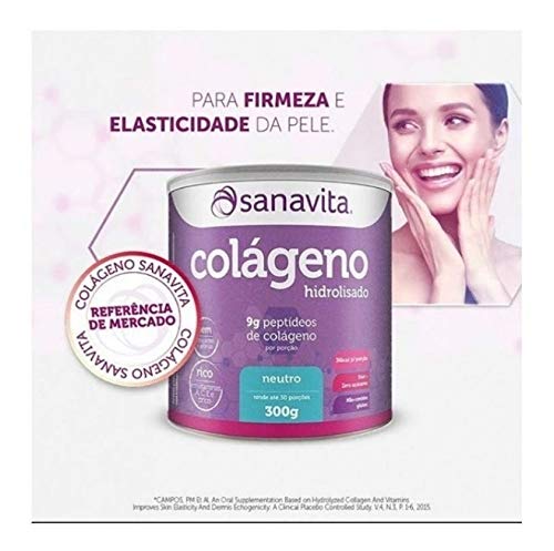 Kit 2 Colágeno hidrolisado em pó Sanavita 300g Neutro