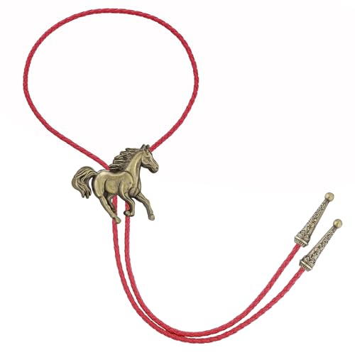 Image of GelConnie Bolo Ties for Men Women Western Cowboy Tie Mens Western Necklace Leather Necktie Gold Bolero Tie Cowboy Necklace