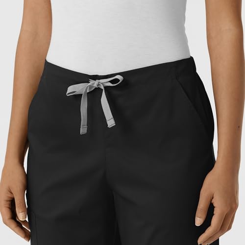 Image of Wink W123 Women's Flex-n-Reach Track Scrub Pant, Black, Large Petite