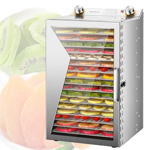 WOTZOV Elektrischer Dörrautomat – 8-lagiger Obst- und Gemüsetrockner, Fleisch-Jerky-Maschine mit 12-Stunden-Timer, effizientes Dörren für gesunde Snacks, 8–10