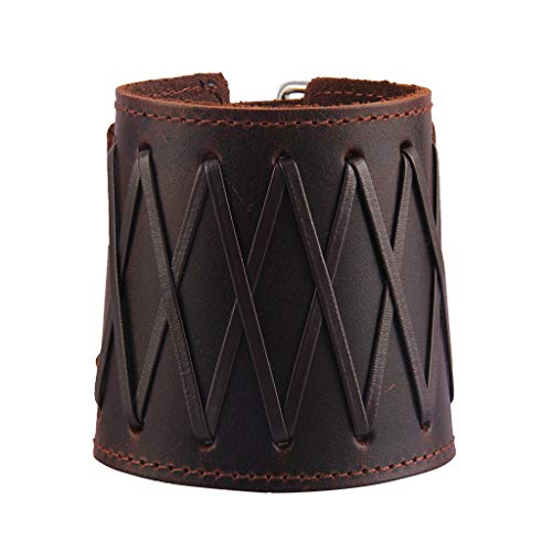 GelConnie Punk Leather Cuff Bracelet Adjustable Straps Wrap Bracelets Arm Armor Cuff Gothic