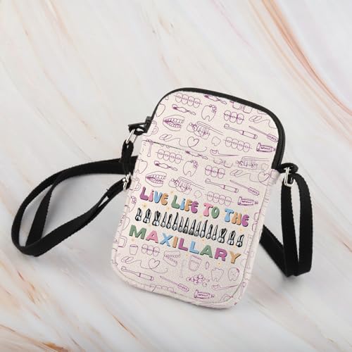 WCGXKO Dental Inspired Crossbody Bag Live Life to the Maxillary Dentist Gift Dental Hygienist Gift3