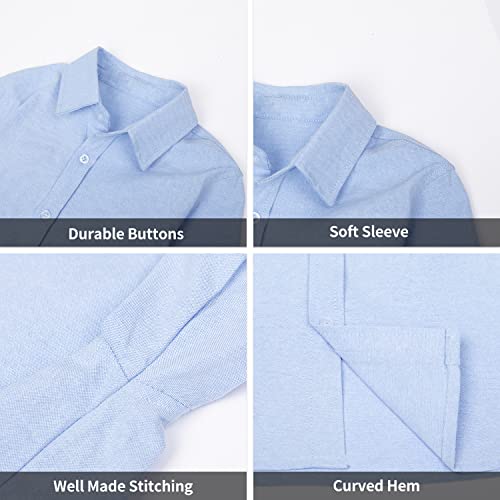 Image of LittleSpring Boys Button Down Long Sleeve Uniform Dress Shirts with Tie