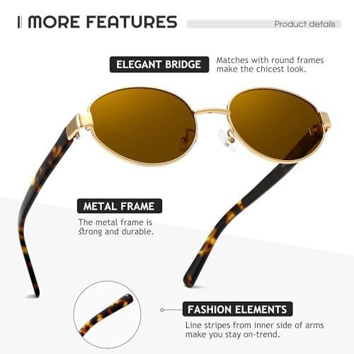 SUNGAIT Retro Oval Sunglasses for Women Polarized Sun Glasses Trendy Classic UV4004