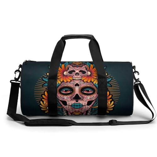 Sac de sport crâne femme sac duffel de gym voyage camping randonnée