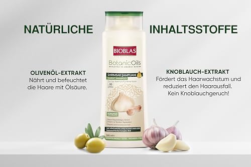 Foto von Knoblauch Shampoo 500 ml Bioblas, Geruchlos, Anti Haarausfall Frauen und Männer