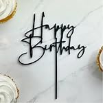 ZHENGYE Black Acrylic Happy Birthday Cake Topper Cupcake Topper Decorations for Baby Shower Children or Adults Cake Decoration Supplies (Black 14)