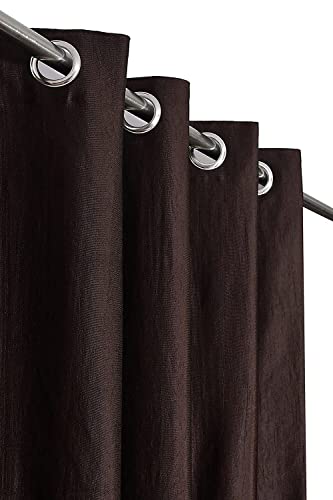 Image of Polyresin Solid Door Curtain, Door- 7 Ft, Coffee, Pack of 2, lined, lined