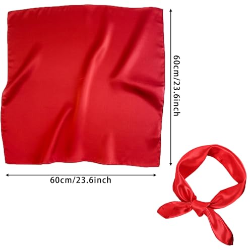 Chiffon Scarf Square Silk Neck Scarf Handkerchief Retro Ribbon Scarf for Women Girls Halloween Cosplay Costume2