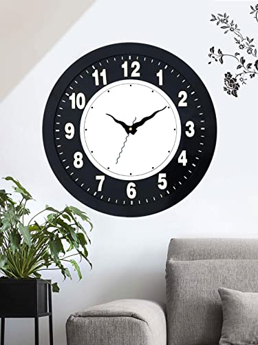 Image of Elica Round Analog Wall Clock with LED Back Light 30 cm x 30 cm (White)