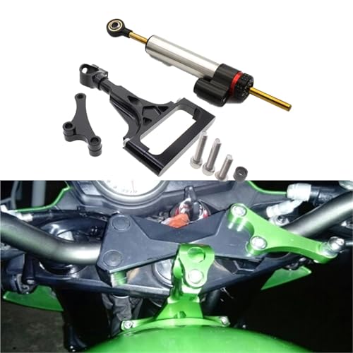 Kit montage amortisseur direction Kawasaki Z750 anti guidonnage argent