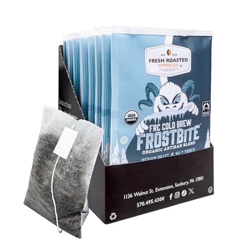 FRC Frostbite Organic Cold Brew Coffee in Single-Serve Packs, No Coffeemaker Required| Mold & Myco 3rd Party Tested, USDA Organic, Kosher | 10 Sachet Singles
